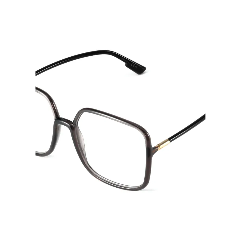 DIOR Plate Frame Square Eyeglass Frames Women's Black-3