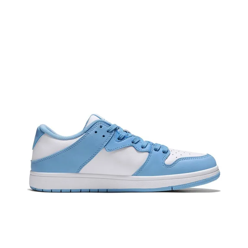 QIAODAN Slip Resistant Coverage Low Top Skateboard Shoes Men's White Blue-1
