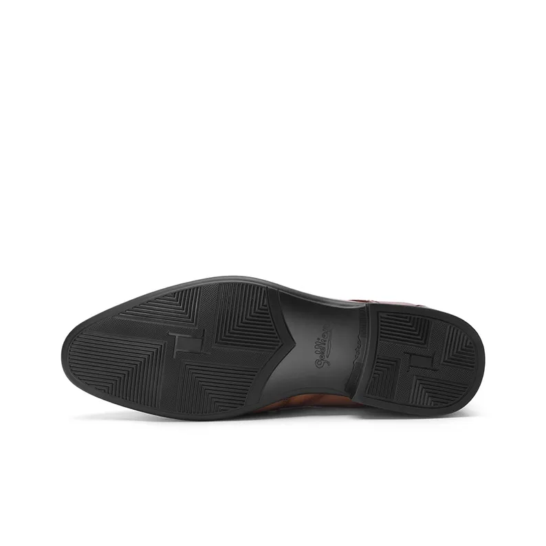 GOLDLION Dress Shoes Men Low Top Black/Brown-8