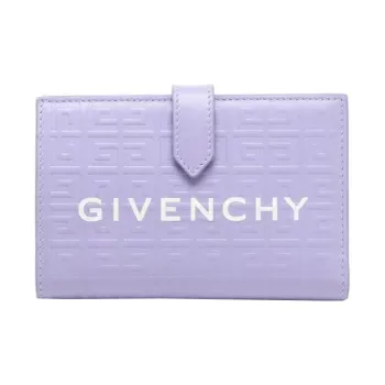 GIVENCHY Leather Card Holder Wallet Mini Women's Lavender