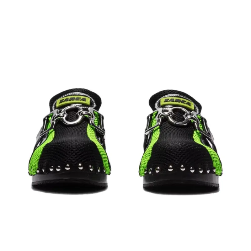 ANCUTA SARCA Closed Toe Slippers Women's Black Green-3