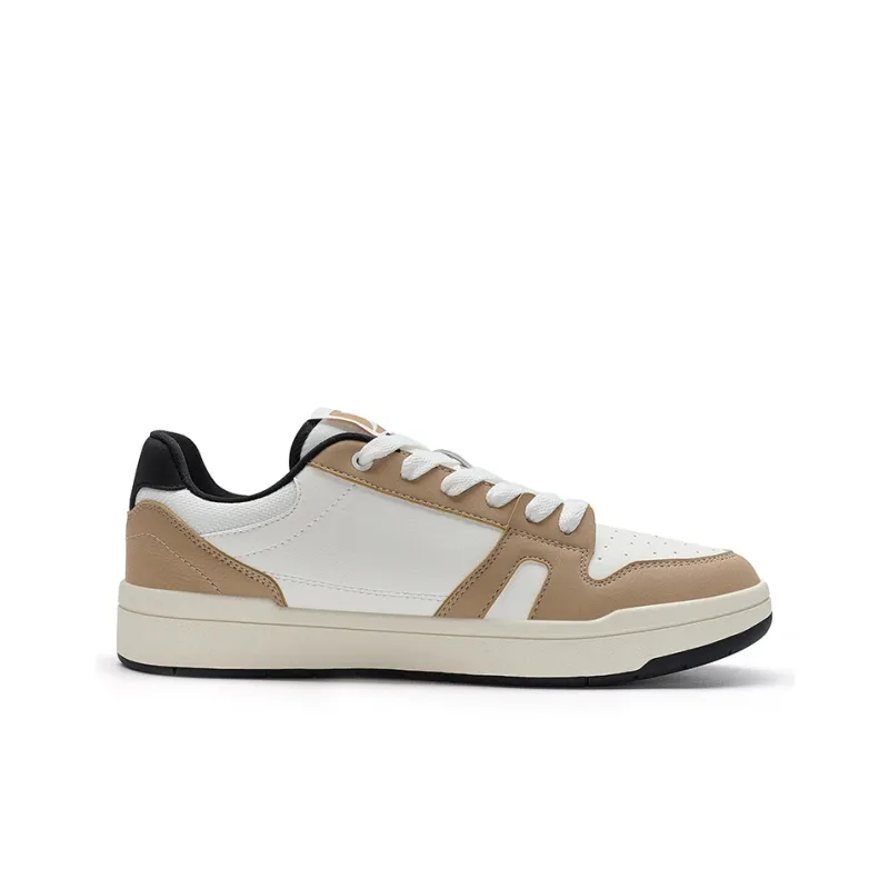 XTEP MAXX LITE Abrasion Resistant Low Top Skateboard Shoes Men's Sail White/Brown Gray/Black-1
