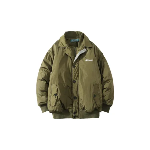 A SQUARE ROOT Puffer Jackets Unisex Army Green