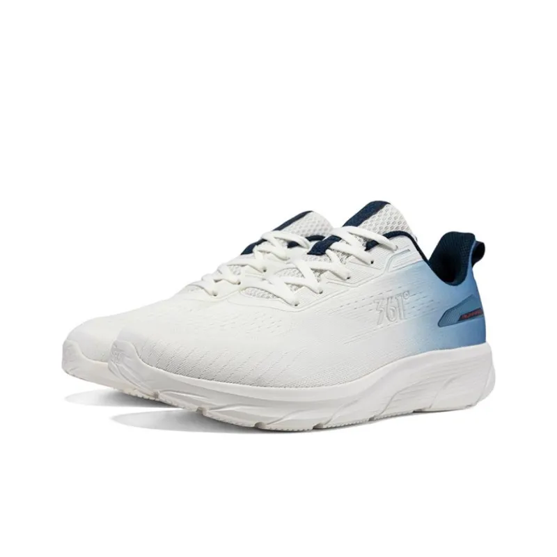 361° Cushioning Wear-Resistant Low-Top Running Shoes Men's White Blue-2