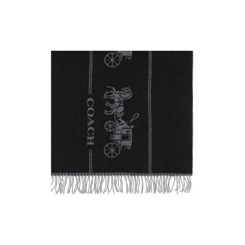 COACH Knit Scarves Women's Black-2