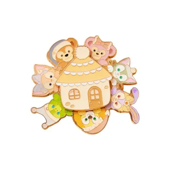 Disney Duffy Lazy Together LinaBell Metal Rotating Badge Decoration Wonderland Badges