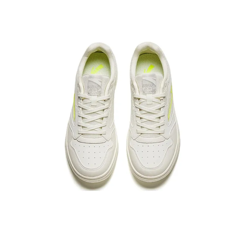 Anta Slip Resistant Cushioning Low Top Skateboard Shoes Women's White Cyan-1