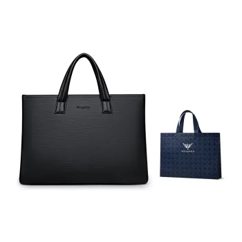 WilliamPOLO PU Handbags Briefcases Regular Men's Black