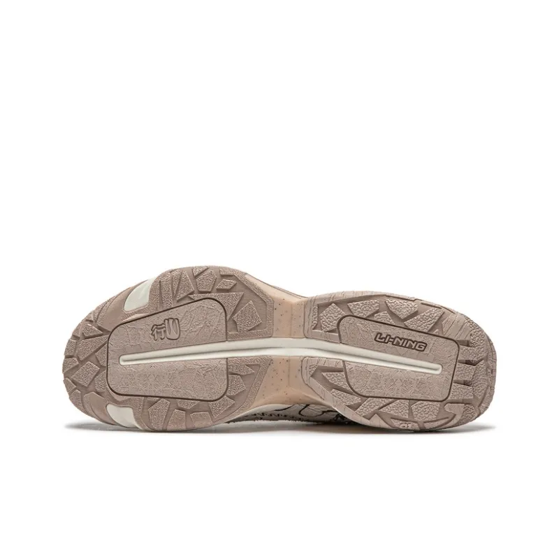 LiNing CF Hiking 3 Cushioning Wear Resistant Low Top Casual Shoes Unisex Beige White Black-6