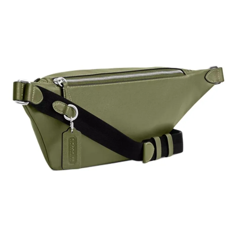 COACH League Cow Leather Crossbody Bag, Sling Bag, Fanny Pack Tubas Men's Moss Green-1