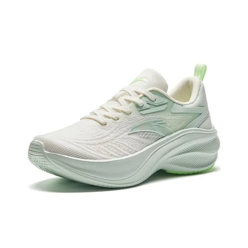 Anta Anti Slip Wear Resistant Low Top Casual Running Shoes Women's White Green-1
