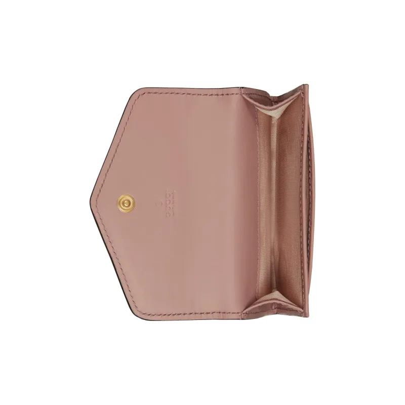GUCCI Leather Card Holder Card Holder Women's Pink-3