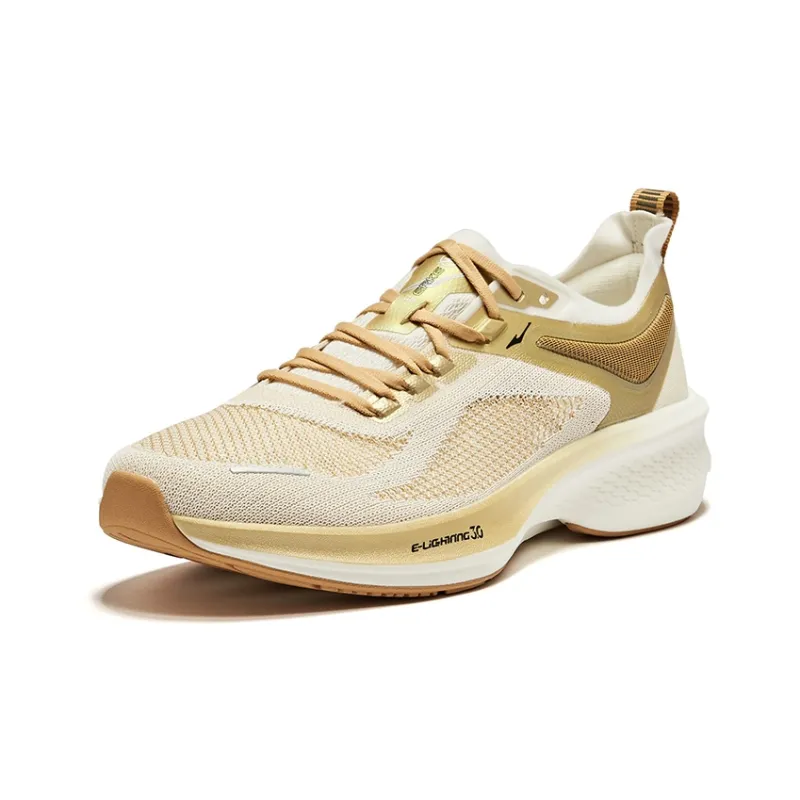 Erke Lightning 3.0 Summer Cushioning Rebound Low Top Running Shoes Men's Microcrystal White Neutral Beige Camel-2