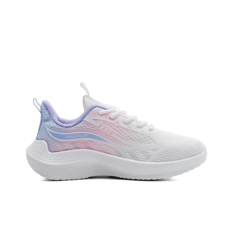 Warrior Cushioning Anti-Slip And Wear-Resistant Height Increasing Low-Top Running Shoes Women's Gradient Pink Purple-2