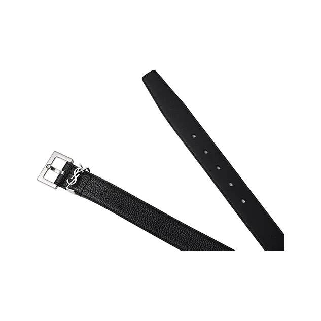 SAINT LAURENT Cassandre Belt In Grained Leather-3