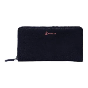 MEXICAN Litchi Grain, Cow Leather Clutch Card Holder, Wallet Men's Black