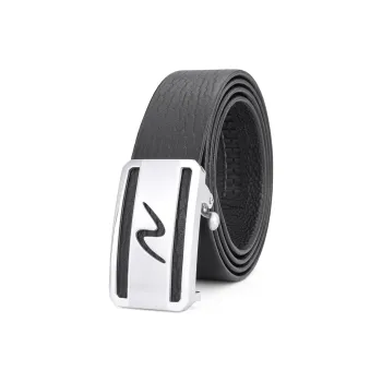 Cows Reign Automatic Buckle Textured Design Belt Pants Stainless Steel Top Grain Cow Leather Leather Belts Men's