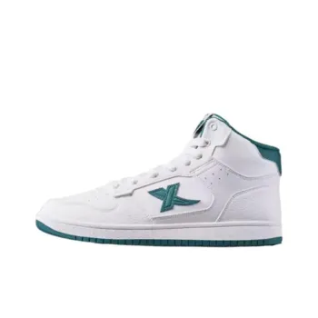 XTEP Cushioning, Wear Resistant High Top Skateboard Shoes Men's White Green