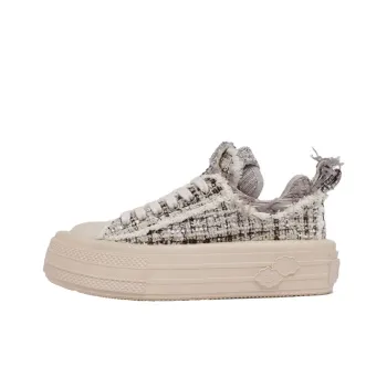 FORESHADOW 'Double Uni'1.0 Height Increasing Low Top Skateboard Shoes Women's Caramel Champagne