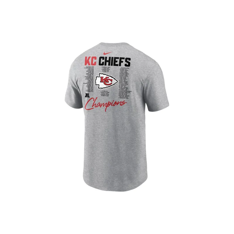 Nike Kansas City Chiefs 2023 AFC Champions Roster T-Shirt Men's Gray-1