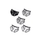 5 Pack B (Black, White, White, Gray, Gray)