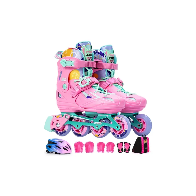 Michael Inline Skates S3 Professional Roller Skates K7 Set Kids' Size Adjustable Pink-5