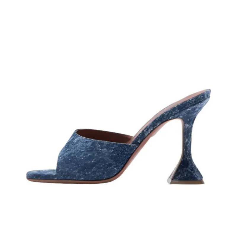 AMINA MUADDI Dalida 140mm Denim Sandals-0