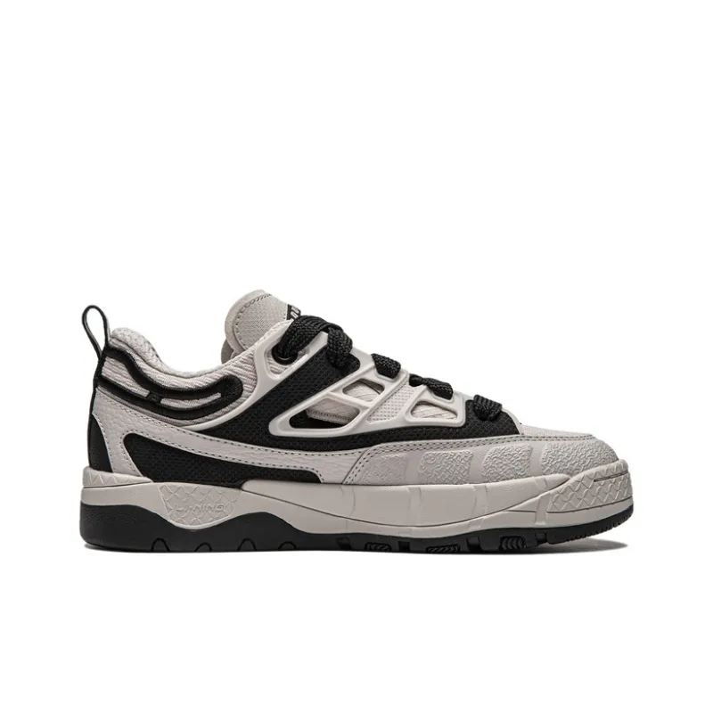 LiNing CF Tracing Collection, Yu3 SS Cushioning, Wear Resistant Low Top Skateboard Shoes Women's Gray Black-1