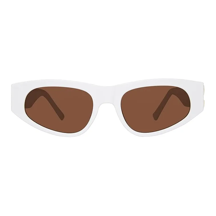 STEVE MADDEN Metal Irregular Shape Sunglasses Unisex White-1