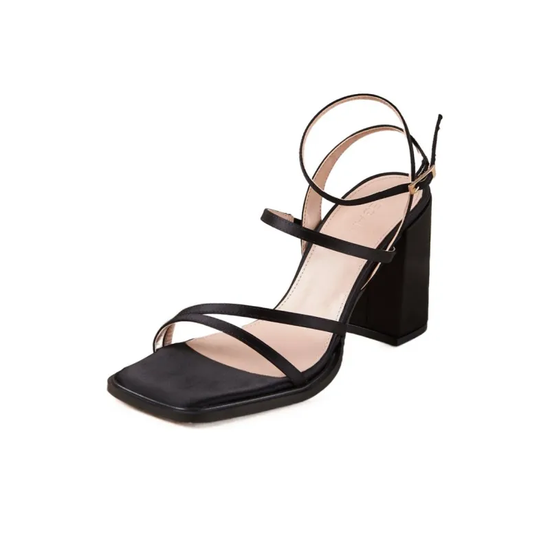ALOHAS Strap Sandals 9cm Women's Black-0