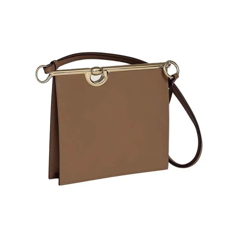 HERMES Mors De Bride Allegro Calfskin Shoulder Bag Crossbody Bag Women's D0 Beige Weimar Dog Beige-2