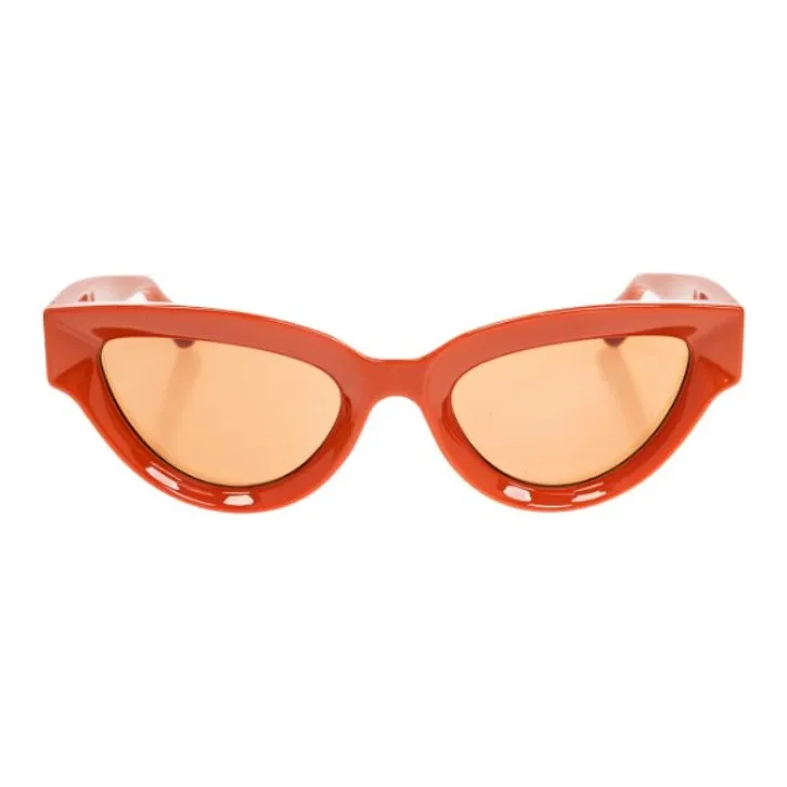 Bottega Veneta Irregular Shape Sunglasses Women's Orange-0