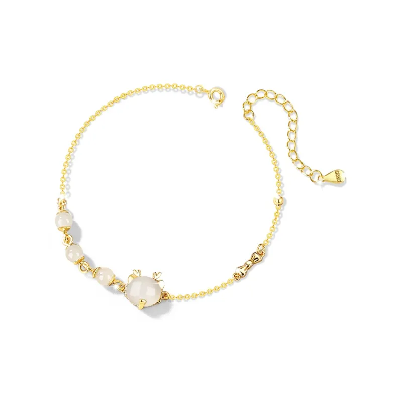 LUXLINE Hetian Jade Bracelets Pale Greenish White Jade Women's-0