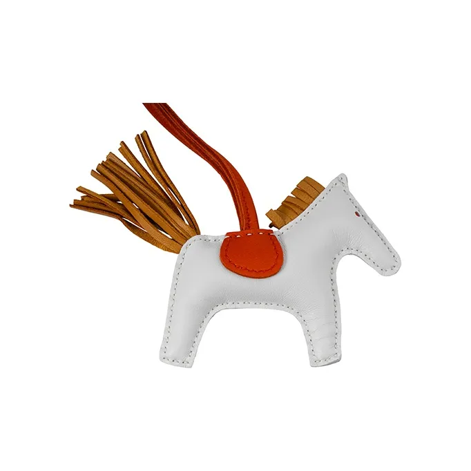 HERMES Sheepskin Pendants Unisex White-2