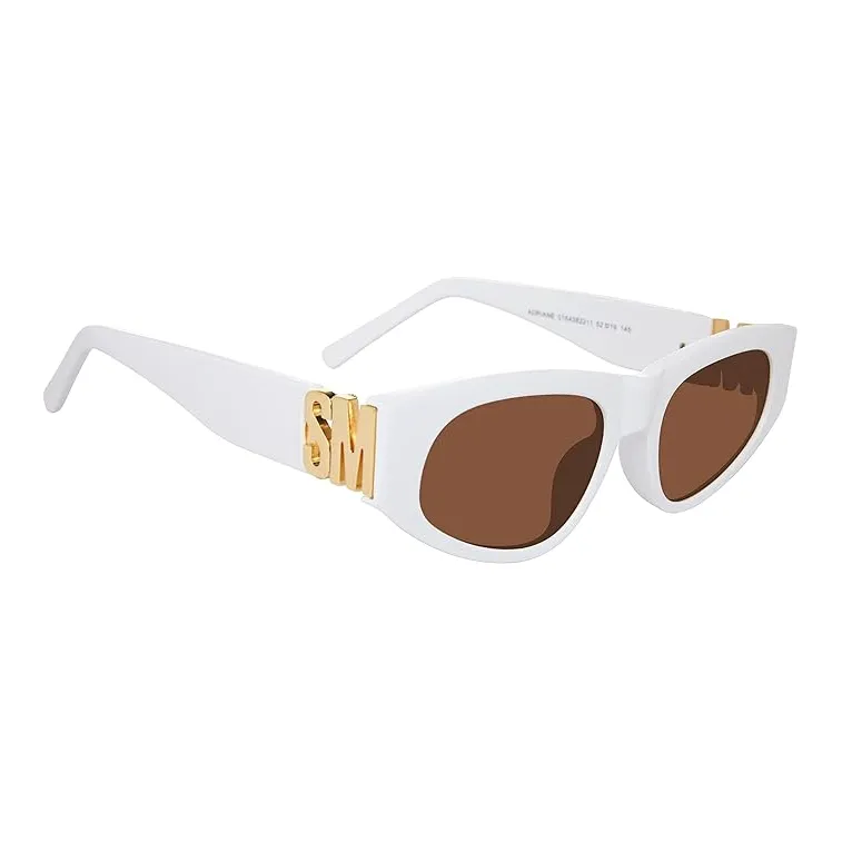 STEVE MADDEN Metal Irregular Shape Sunglasses Unisex White-2
