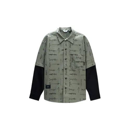 GOLDLION G+ Shirts Men Khaki Green