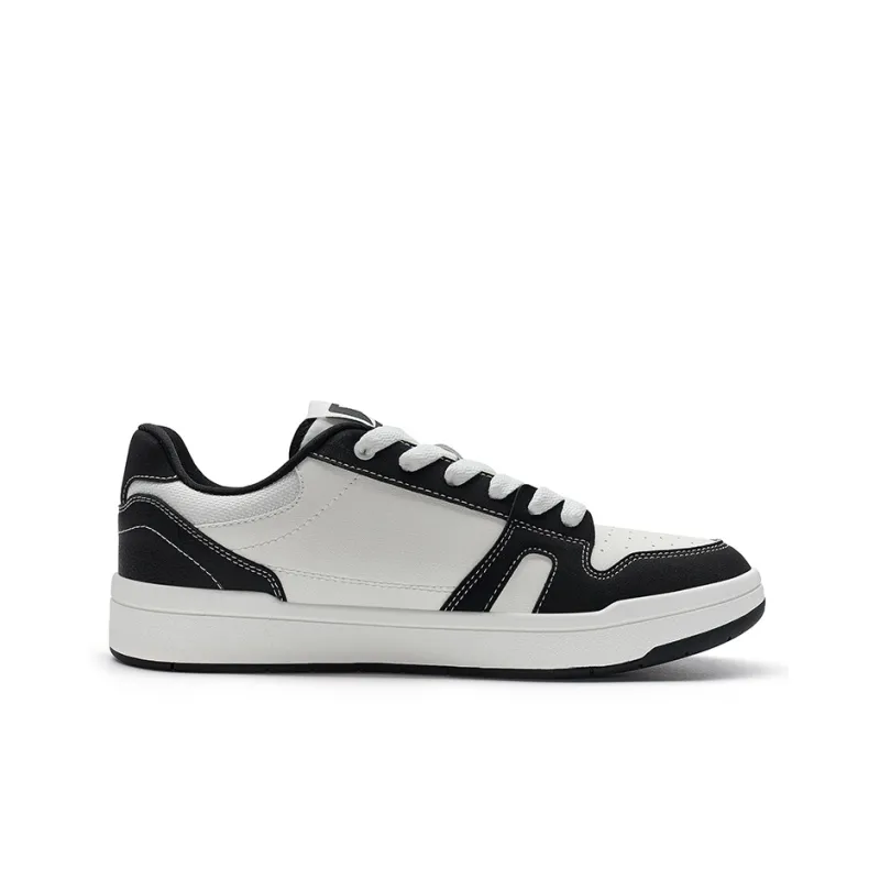 XTEP MAXX LITE Anti Slip Wear Resistant Low Top Skateboard Shoes Men's Canvas White/Black-1