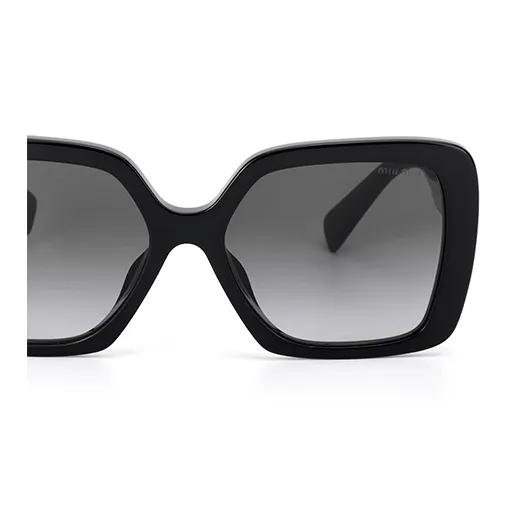 MIU MIU Plate Frame Irregular Shape Sunglasses Women's Black-4