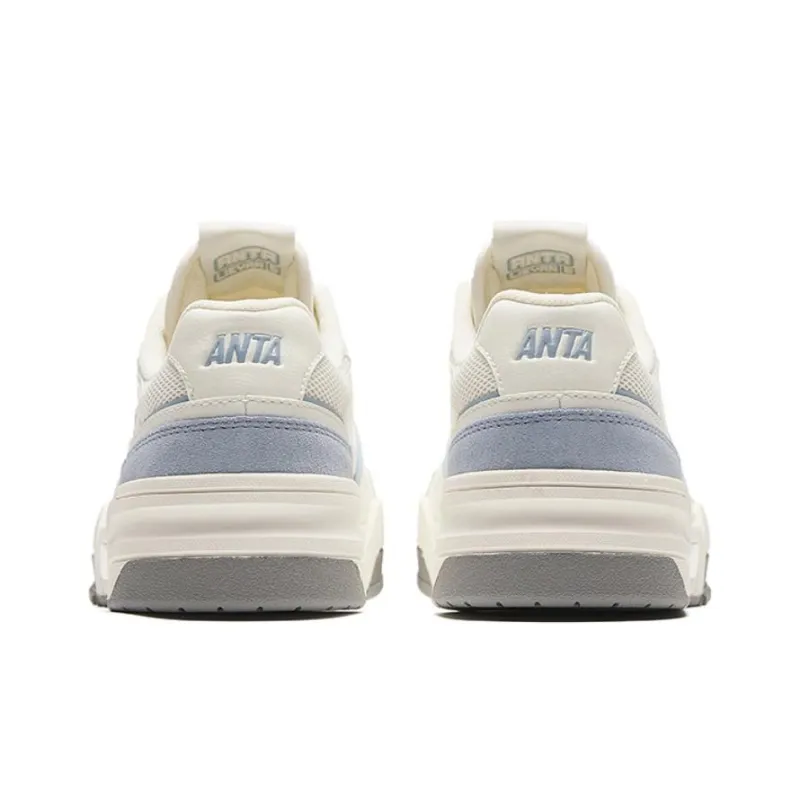 Anta Anti Slip Wear Resistant Low Top Skateboard Shoes Women's White Blue-2