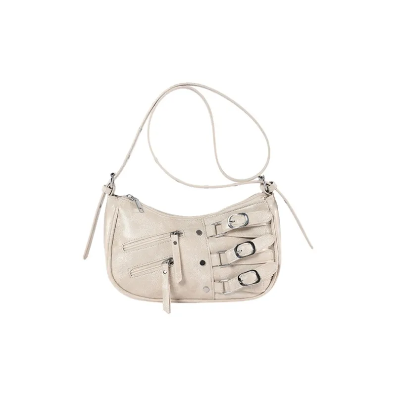 JANE KLAIN Synthetic Leather Stud Shoulder Bag Crossbody Bag Regular Women's Brown/Black/Ecru-7