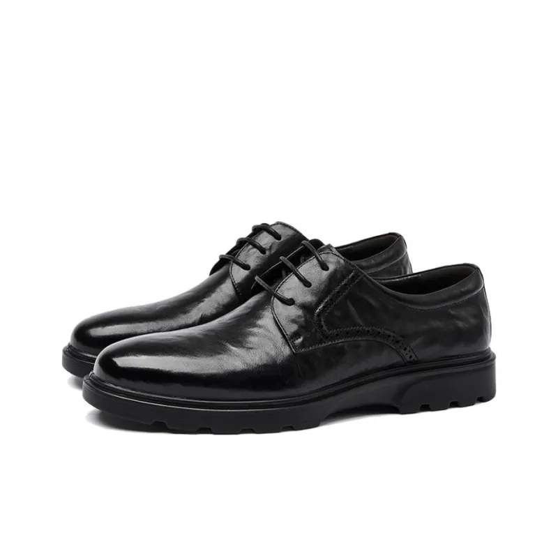 AOKANG Dress Shoes Men Low Top Black-3