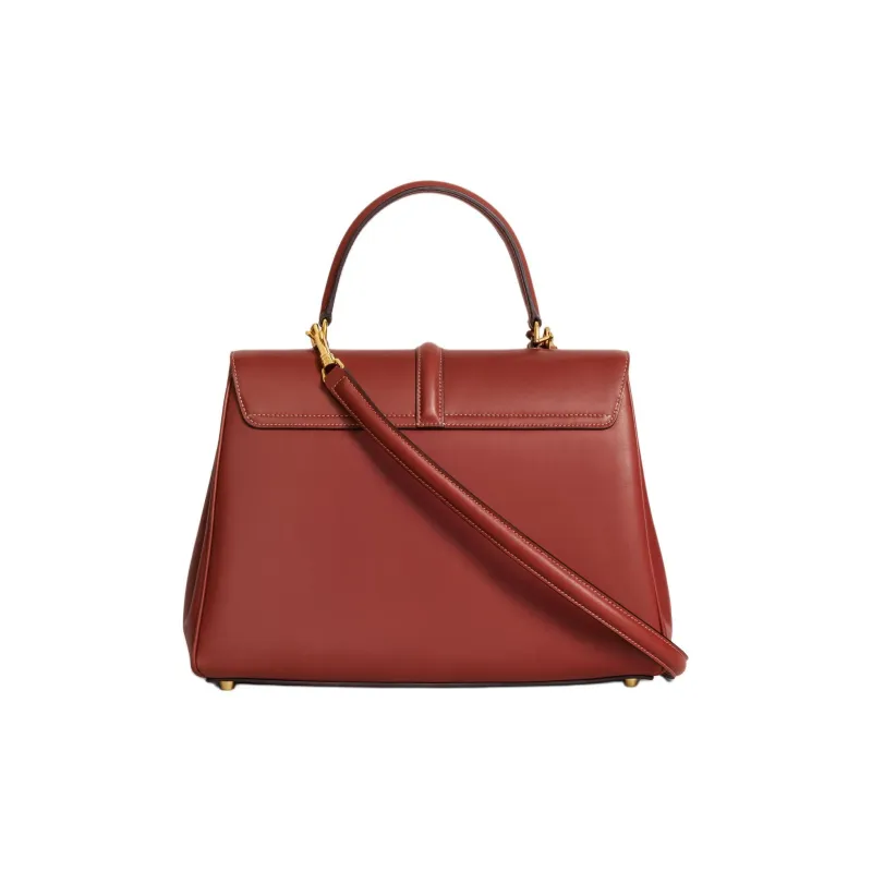 CELINE 16 Cow Leather Crossbody One Shoulder Handbag Medium Size Women's Red-2