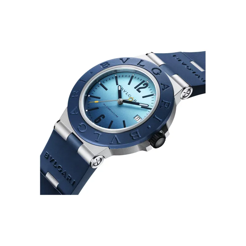 BVLGARI∙BVLGARI Collection Wrist Watch Automatic Mechanical Movement Rubber Strap 40mm Blue Dial Men's Watches-1