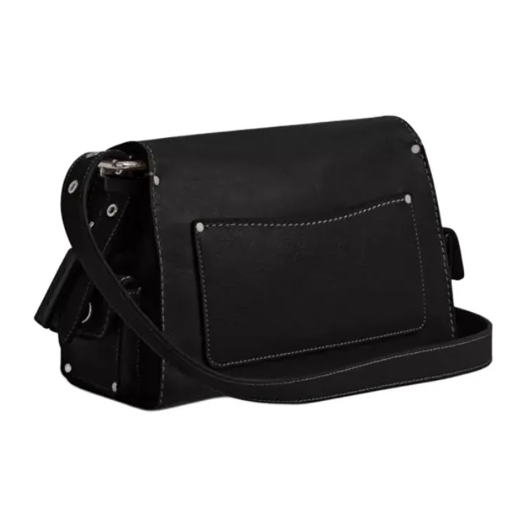 COACH Western Tabby Grain Leather Shoulder Bag, Crossbody Bag Medium Size Women's Black-1