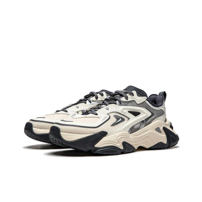 LiNing CF Qianxing Strategy SS Cushioning Rebound Low-Top Casual Shoes Women's Ash Ecru-2