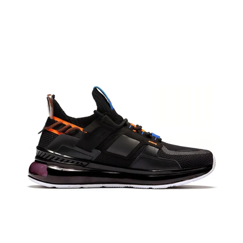 361° Magnetic Flow Light-Electric Material Bonding Cushioned Slip-Resistant Low-Top Running Shoes Men's Black-1
