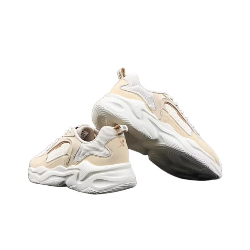 XTEP Cushioning Wear-Resistant Low-Top Chunky Sneakers Men's White Earth Yellow-3