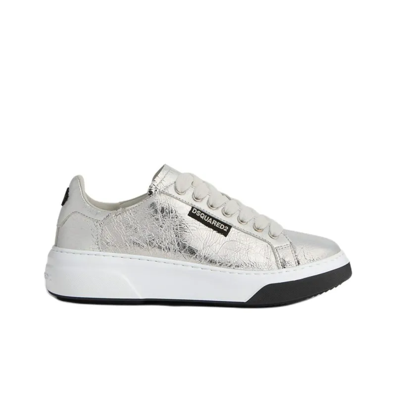 DSQUARED 2 Round Toe Metallic Lace Up Sneakers Women's-1