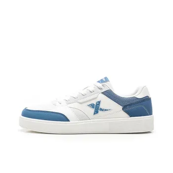 XTEP Skateboard Shoes Men Low Top Sail White/Vintage Blue/Gray Blue