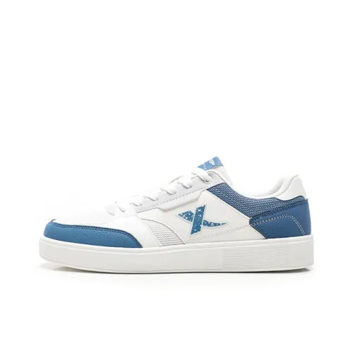 XTEP Skateboard Shoes Men Low Top Sail White/Vintage Blue/Gray Blue